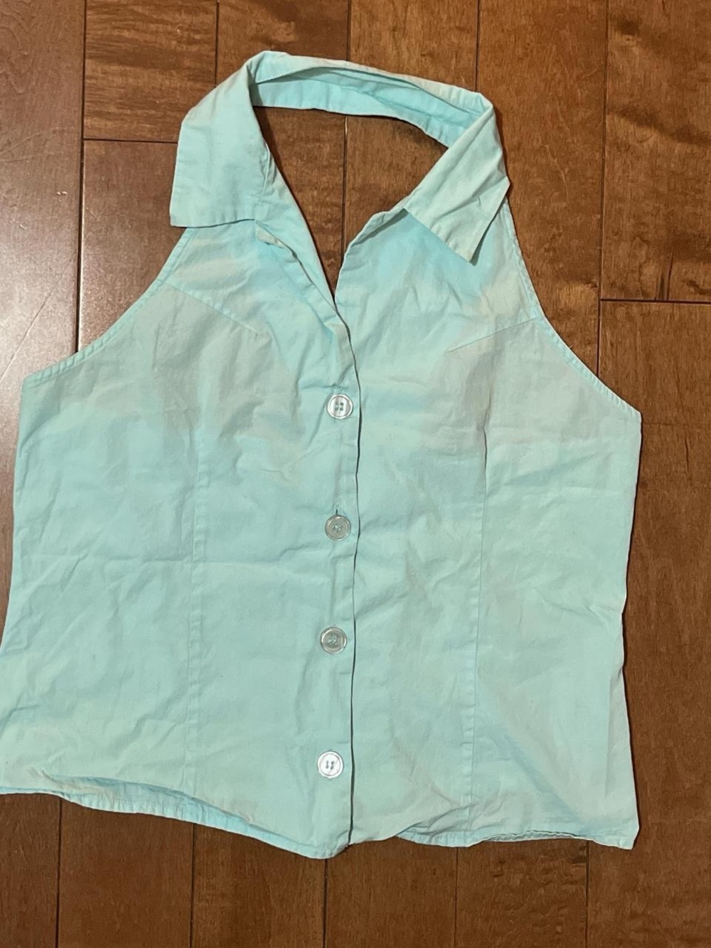 Jessica Mint Halter Button-Front Camisole